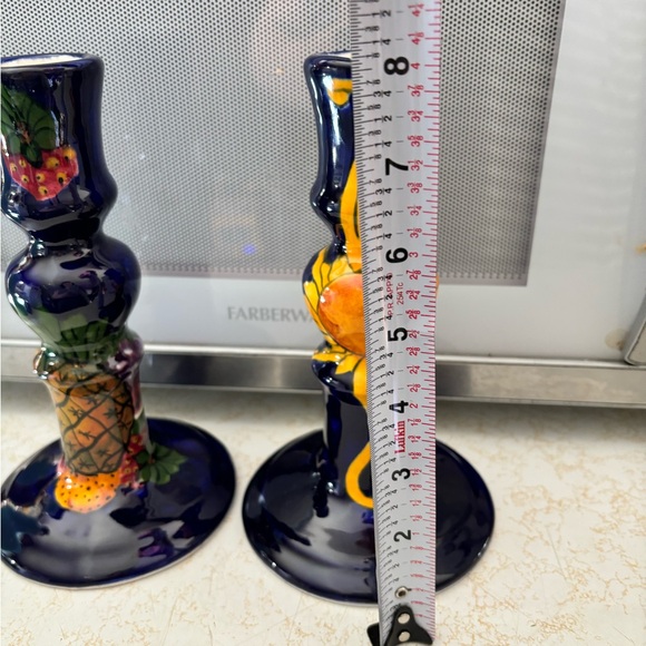 2 Talevera Mexican Handmade/Painted Candlesticks.In Excellent Condition. - Picture 10 of 13